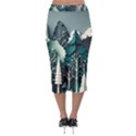 Forest Papercraft Trees Background Midi Pencil Skirt View2