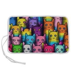Cats Rainbow Pattern Colorful Feline Pets Pen Storage Case (s) by Ravend