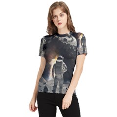 Astronaut Space Walk Women s Short Sleeve Rash Guard