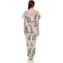 Vector-boho-doodle-feathers-seamless-pattern-illustration Off Shoulder Ruffle Top Jumpsuit View4