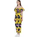 Leopard-print-seamless-pattern Off Shoulder Ruffle Top Jumpsuit View2