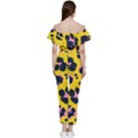Leopard-print-seamless-pattern Off Shoulder Ruffle Top Jumpsuit View4