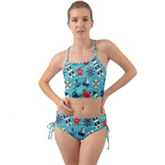 Seamless-pattern-nautical-icons-cartoon-style Mini Tank Bikini Set