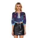 Spaceship-milkyway-galaxy Mid Sleeve Drawstring Hem Top View1