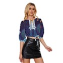 Spaceship-milkyway-galaxy Mid Sleeve Drawstring Hem Top View3
