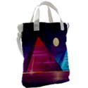 Egyptian-pyramids-night-landscape-cartoon Canvas Messenger Bag View2