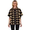 Golden Chess Board Background Women s Batwing Button Up Shirt View1