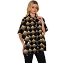 Golden Chess Board Background Women s Batwing Button Up Shirt View3