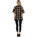 Golden Chess Board Background Women s Batwing Button Up Shirt View4