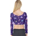 Space-seamless-pattern Long Sleeve Crop Top View2