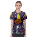 Vector-flat-space-design-background-with-text -- Women s Sport Mesh Tee View1