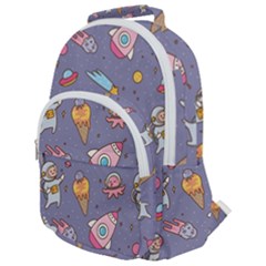Outer-space-seamless-background Rounded Multi Pocket Backpack by Salman4z