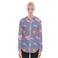 Outer-space-seamless-background Womens Long Sleeve Shirt