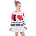 I love chocolate mousse Kids  Long Sleeve Dress View1