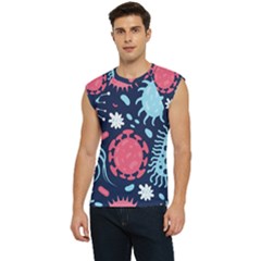 Seamless-pattern-microbes-virus-vector-illustration Men s Raglan Cap Sleeve Tee