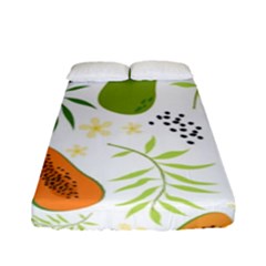 Seamless-tropical-pattern-with-papaya Fitted Sheet (full/ Double Size)