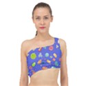 Virus-seamless-pattern Spliced Up Bikini Top  View1