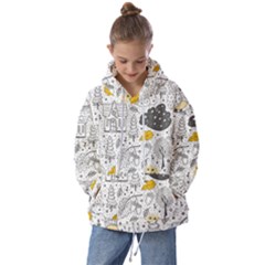 Doodle-seamless-pattern-with-autumn-elements Kids  Oversized Hoodie by Salman4z