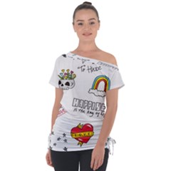 Abstract-fashion-background-suitable-fabric-printing Off Shoulder Tie-up Tee