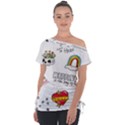 Abstract-fashion-background-suitable-fabric-printing Off Shoulder Tie-Up Tee View1
