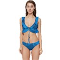 Abstract-classic-blue-background Low Cut Ruffle Edge Bikini Set View1