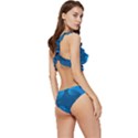 Abstract-classic-blue-background Low Cut Ruffle Edge Bikini Set View3