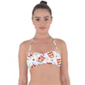 Seamless-pattern-vector-owl-cartoon-with-bugs Halter Bandeau Bikini Top View1