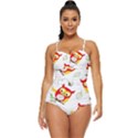 Seamless-pattern-vector-owl-cartoon-with-bugs Retro Full Coverage Swimsuit View1