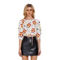 Seamless-pattern-vector-owl-cartoon-with-bugs Mid Sleeve Drawstring Hem Top View1
