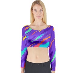 Multicolored-abstract-background Long Sleeve Crop Top