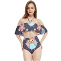 Owl-stars-pattern-background Halter Flowy Bikini Set  View1