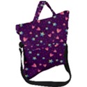 Colorful-stars-hearts-seamless-vector-pattern Fold Over Handle Tote Bag View1