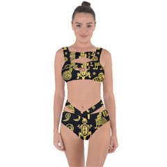 Mexican-culture-golden-tribal-icons Bandaged Up Bikini Set 