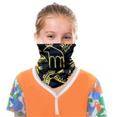 Golden-indian-traditional-signs-symbols Face Covering Bandana (kids)