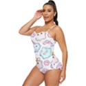 Cute-doodle-cartoon-seamless-pattern Retro Full Coverage Swimsuit View2