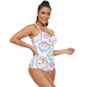 Cute-doodle-cartoon-seamless-pattern Retro Full Coverage Swimsuit View3