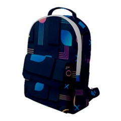 Gradient Geometric Shapes Dark Background Flap Pocket Backpack (large)