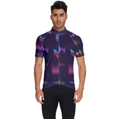 Colorful-sound-wave-set Men s Short Sleeve Cycling Jersey