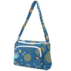 Flat-design-geometric-shapes-background Front Pocket Crossbody Bag