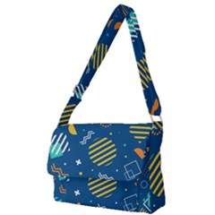 Flat-design-geometric-shapes-background Full Print Messenger Bag (l)