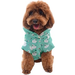 Elegant Swan Seamless Pattern Dog Coat