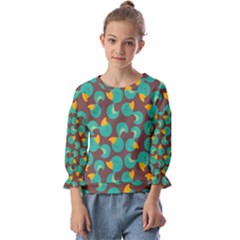 Vector Illustration Seamless Pattern With Cartoon Duck Kids  Cuff Sleeve Top