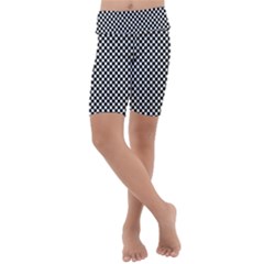 Black And White Checkerboard Background Board Checker Kids  Lightweight Velour Cropped Yoga Leggings