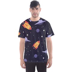 Cosmos Rockets Spaceships Ufos Men s Sport Mesh Tee