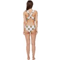 Lion Heads Pattern Design Doodle Low Cut Ruffle Edge Bikini Set View4