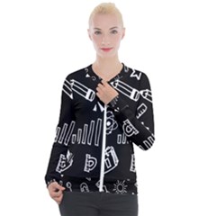 Knowledge Drawing Education Science Casual Zip Up Jacket