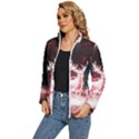 Deer Animal Moon Planet Space Fantasy Women s Puffer Bubble Jacket Coat View2