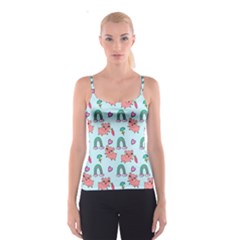 Pigs Pattern Art Design Drawing Sketch Wallpaper Spaghetti Strap Top