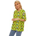 Watermelon Panda Background Wallpaper Oversized Basic Tee View2
