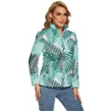 Background Pattern Texture Leaves Design Wallpaper Women s Puffer Bubble Jacket Coat View3
